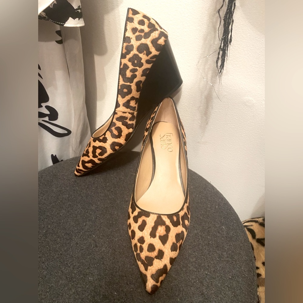Franco Sarto - Alicia Leopard Calf Hair Wedges